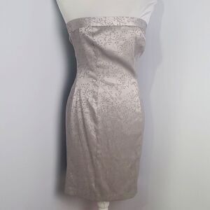 Vintage Express Silver Strapless Dress Size 2